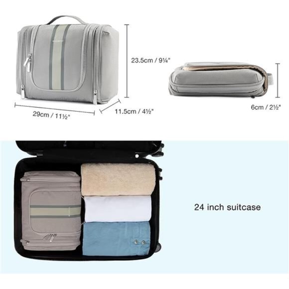 Hanging Toiletry Bag Travel Toiletry Organizer with hanging hook Water-resistant - Picture 3 of 6